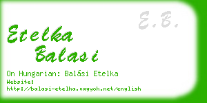 etelka balasi business card